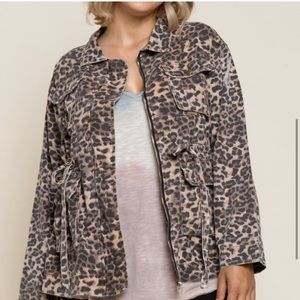 POL distressed leopard jacket